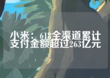 小米：618全渠道累计支付金额超过263亿元