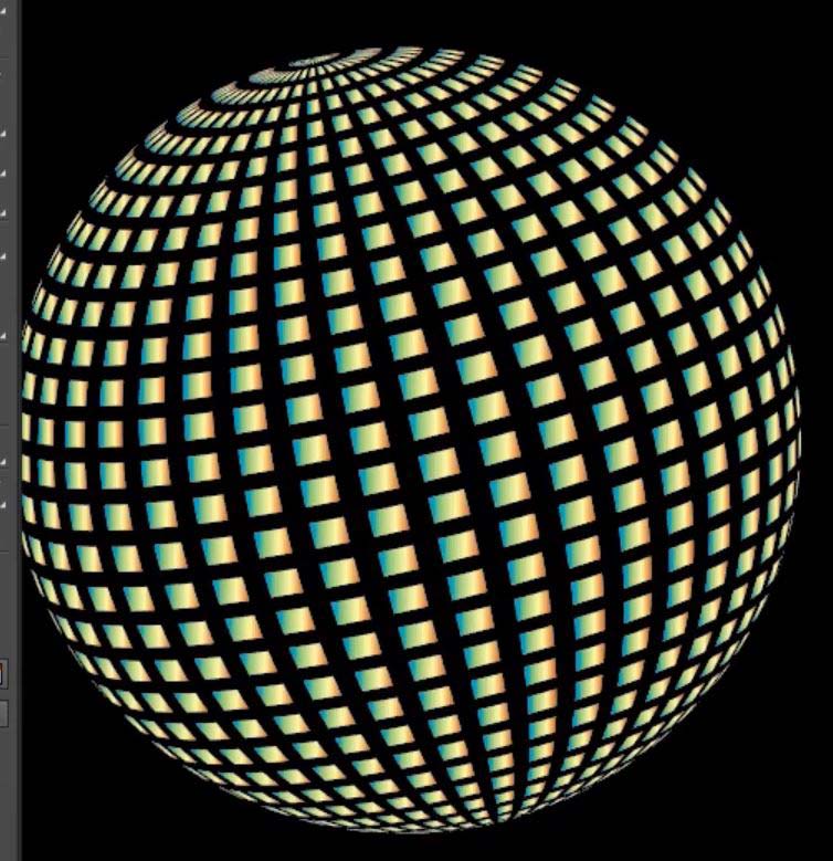 Illustrator设计立体镂空网格状球体效果的粒子球体  第7张