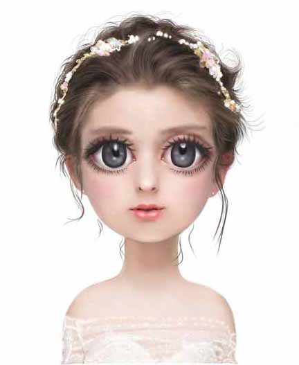 Painter结合PS+sai将真人照片制作成可爱芭比娃娃