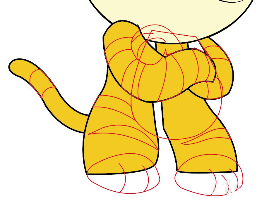 Illustrator手绘挑衅的小老虎矢量图图标的技巧 第9张 Illustrator手绘挑衅的小老虎矢量图图标的技巧 第9张