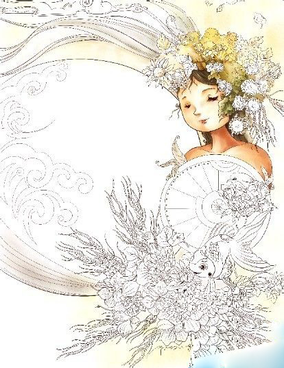 Painter结合sai绘制儿童插画之花神方法  第3张