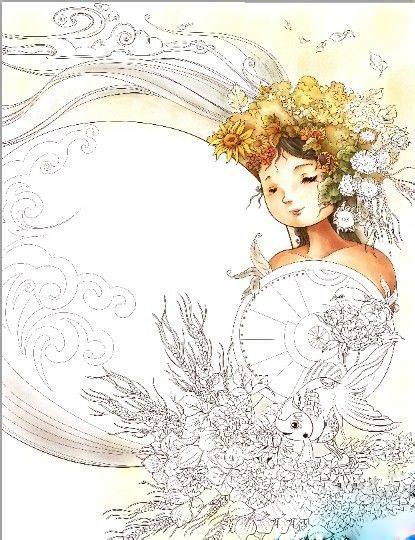 Painter结合sai绘制儿童插画之花神方法  第4张