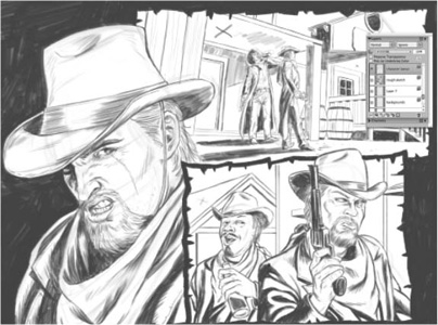 Painter利用修饰铅笔简单绘制漫画书页面方法  第11张