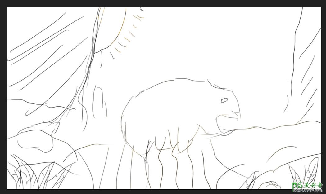 Photoshop合成森林中小男孩儿骑着棕熊的创意场景图片  第4张