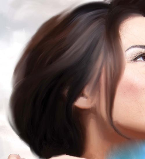 Painter使用调色刀制作数字肖像绘画过程  第13张