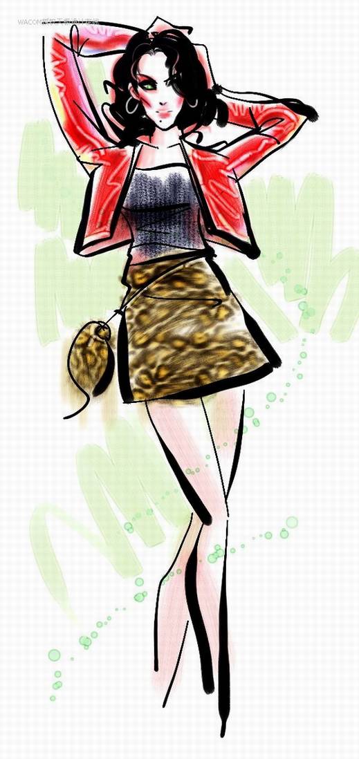 Painter结合数码板绘制女子时装效果图