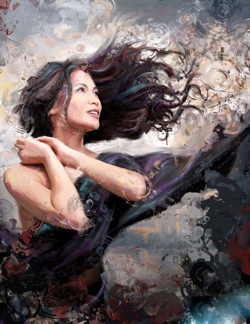 Painter使用调色刀制作数字肖像绘画过程  第15张