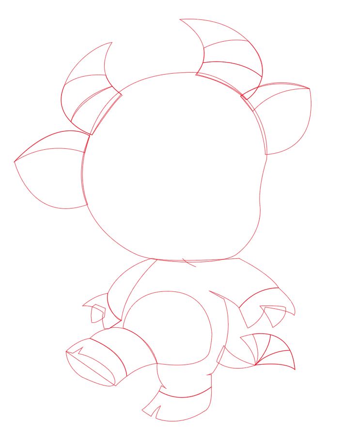 Illustrator绘制可爱生肖牛图标 矢量图标设计技巧  第3张