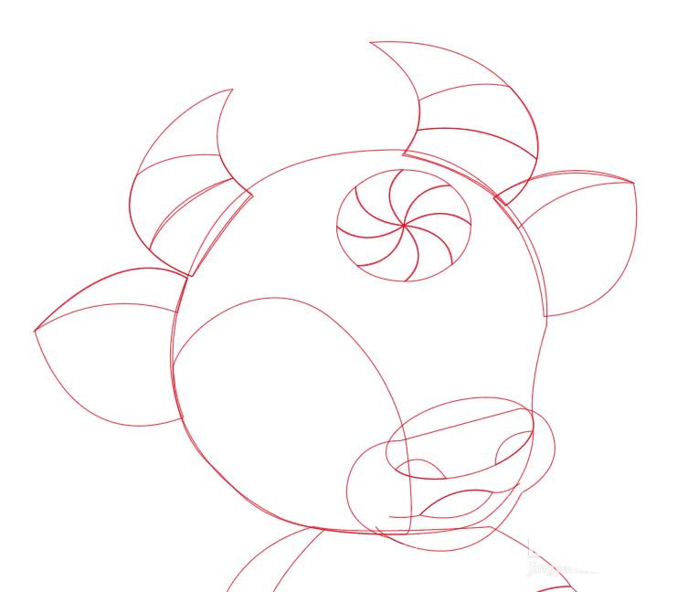 Illustrator绘制可爱生肖牛图标 矢量图标设计技巧  第4张