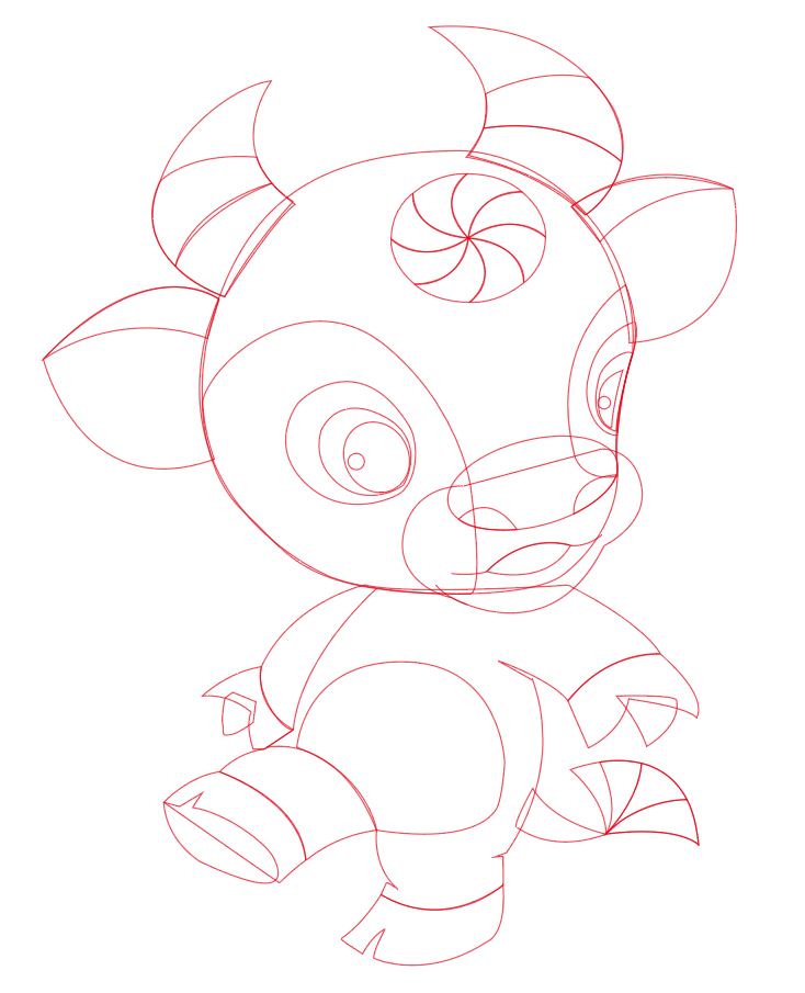 Illustrator绘制可爱生肖牛图标 矢量图标设计技巧  第14张