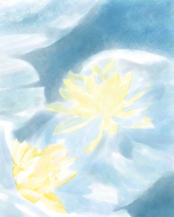 Painter使用仿真水彩进行湿笔绘画睡莲实例教程 第10张 Painter使用仿真水彩进行湿笔绘画睡莲实例教程 第10张