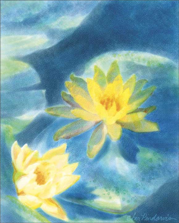 Painter使用仿真水彩进行湿笔绘画睡莲实例教程 第16张 Painter使用仿真水彩进行湿笔绘画睡莲实例教程 第16张