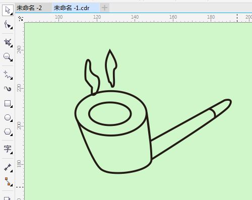 CorelDraw画简笔画效果的烟斗图形方法教程