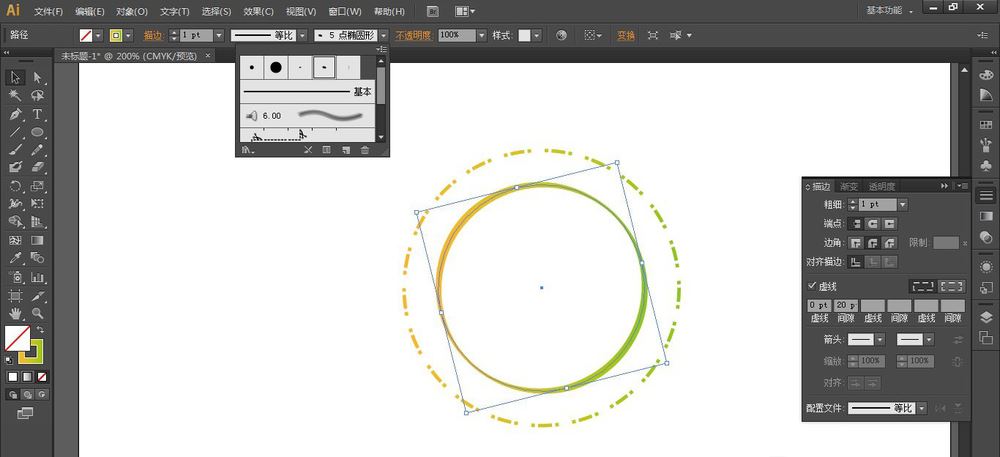 AI给圆环加点划线描边效果的技巧 第6张 AI给圆环加点划线描边效果的技巧 第6张