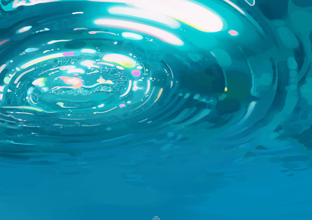 Painter四步轻松画出动漫中的水面波纹教程