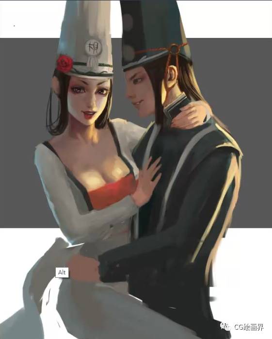 Painter绘制另类黑 白 无 常插画教程  第12张