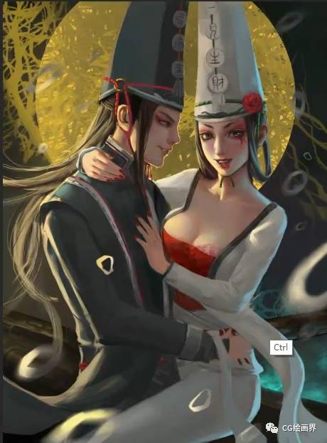 Painter绘制另类黑 白 无 常插画教程  第18张