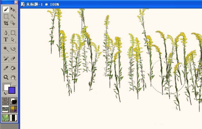 Painter喷图中使用竖型花草效果的详细的教程  第3张