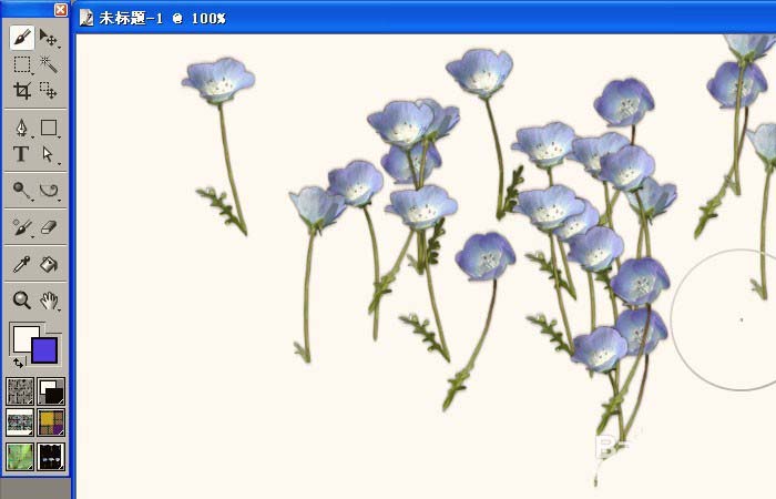 Painter喷图中使用竖型花草效果的详细的教程  第7张