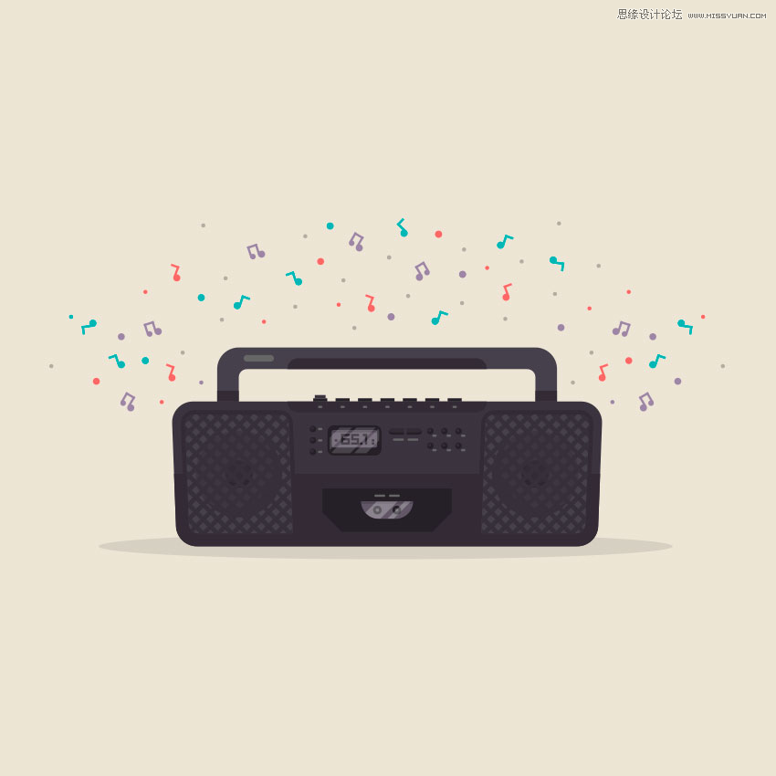 图标设计，Illustrator绘制复古收音机图标设计教程