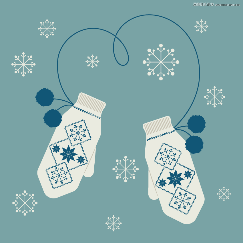 用AI绘制精美手套插画效果矢量图片的AI设计教程