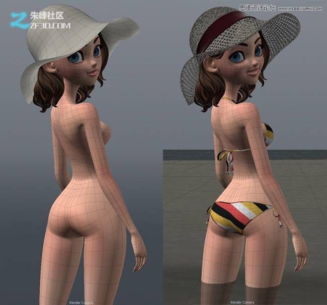 MAYA和MODO制作盛夏海边唯美女孩图片的MAYA设计教程 第4张 MAYA和MODO制作盛夏海边唯美女孩图片的MAYA设计教程 第4张