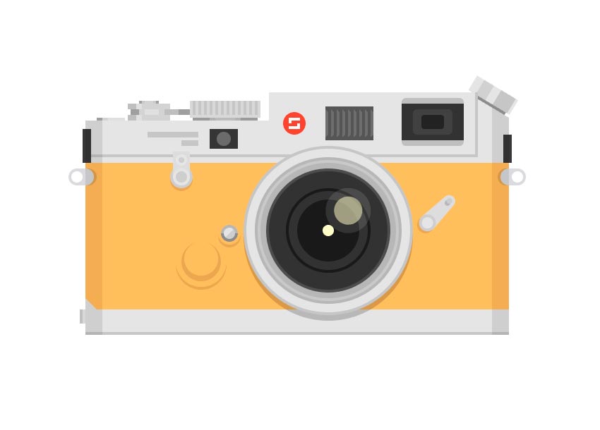 使用Illustrator绘制扁平化风格的复古相机图标教程