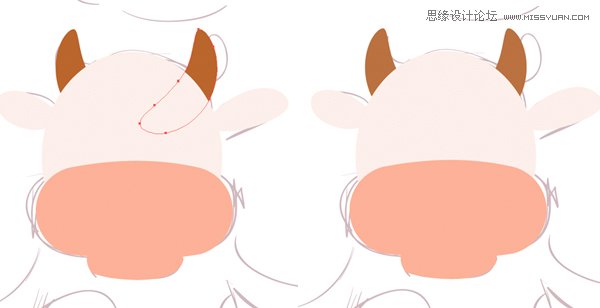 Illustrator网格工具绘制可爱的插画奶牛效果图  第6张