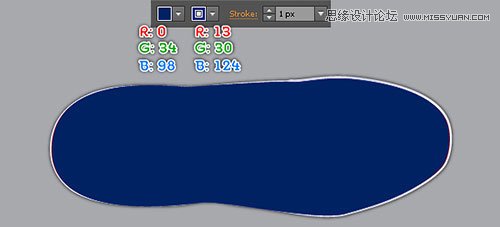 Illustrator绘制蓝色逼真的运动鞋效果图设计教程  第9张
