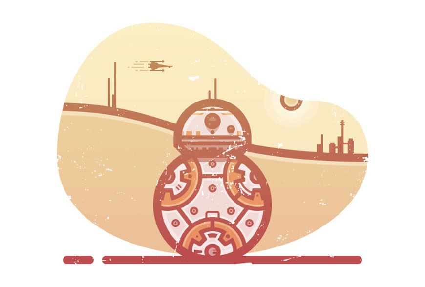 使用Illustrator绘制星球大战电影中的复古机器人  第1张