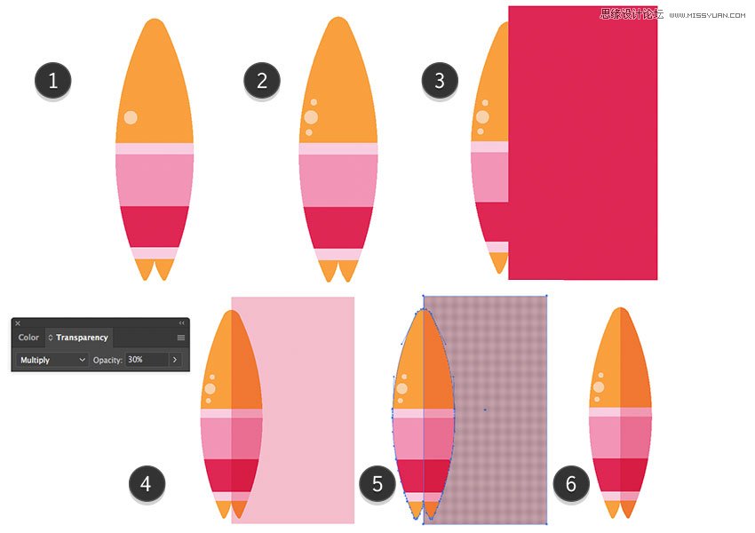 Illustrator图标设计教程,绘制扁平化风格的夏季主题图标 第8张 Illustrator图标设计教程,绘制扁平化风格的夏季主题图标 第8张