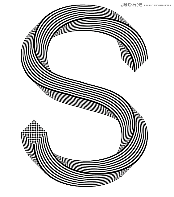 Illustrator绘制超酷立体风格的线条文字  第7张