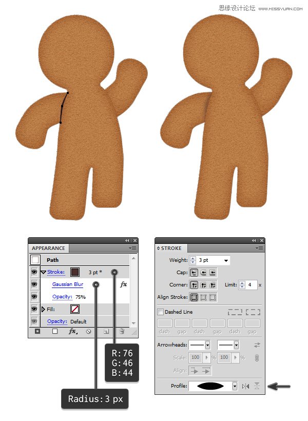 Illustrator绘制立体风格的饼干小人教程 第10张 Illustrator绘制立体风格的饼干小人教程 第10张