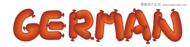 Illustrator制作可爱的香肠艺术字教程