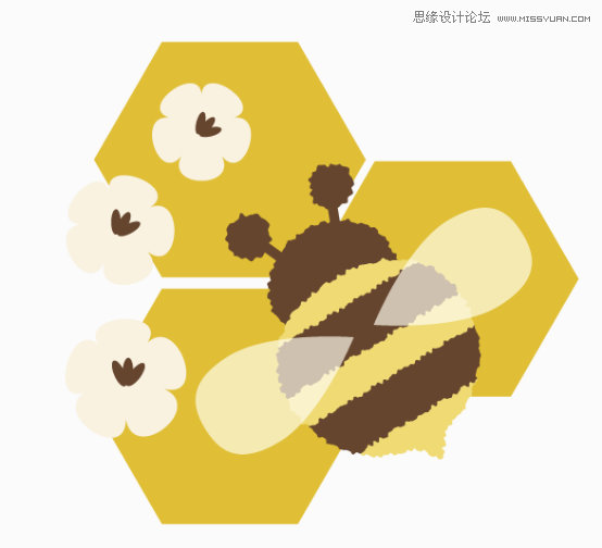 Illustrator绘制抽象风格的小蜜蜂效果  第13张