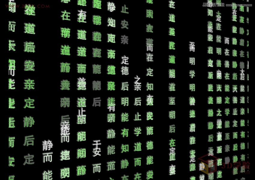 3DMAX实例教程:粒子系统制作字符雨效果 第1张 3DMAX实例教程:粒子系统制作字符雨效果 第1张