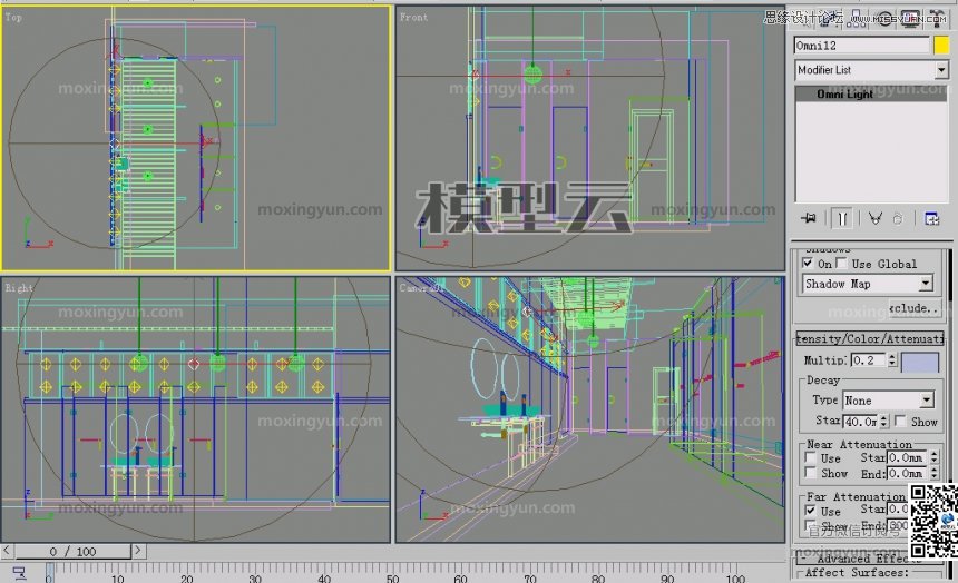 3DMAX灯光阵列光能传递渲染玻璃卫生间教程 第2张 3DMAX灯光阵列光能传递渲染玻璃卫生间教程 第2张