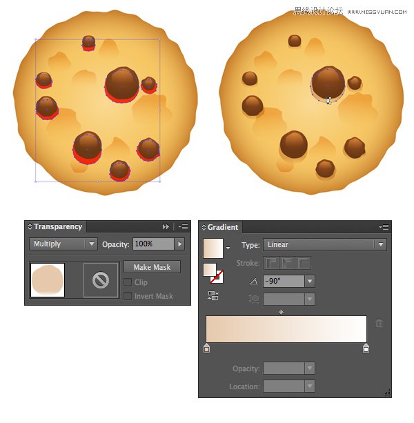 Illustrator绘制逼真的牛奶和燕麦饼干  第9张