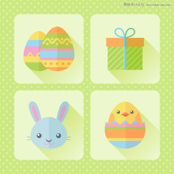 Illustrator绘制扁平化风格的复活节图标