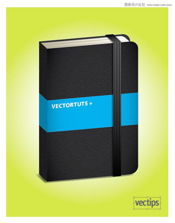 Illustrator绘制立体效果的黑色笔记本  第1张