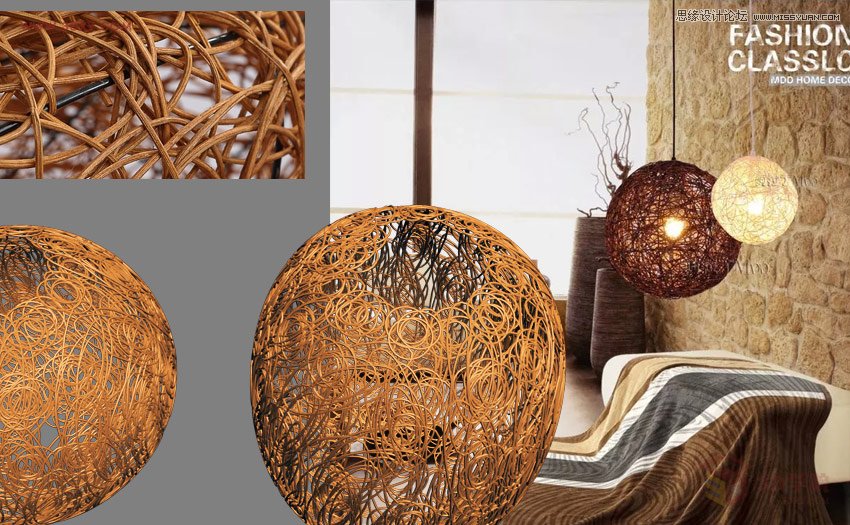 3DMAX简单制作编藤艺灯罩模型效果图 第2张 3DMAX简单制作编藤艺灯罩模型效果图 第2张
