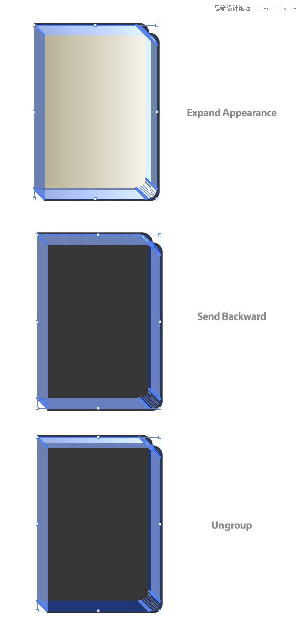 Illustrator绘制立体效果的黑色笔记本  第8张