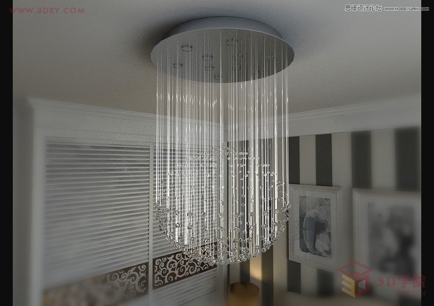 3DMAX制作玻璃风格水晶灯材质教程  第1张