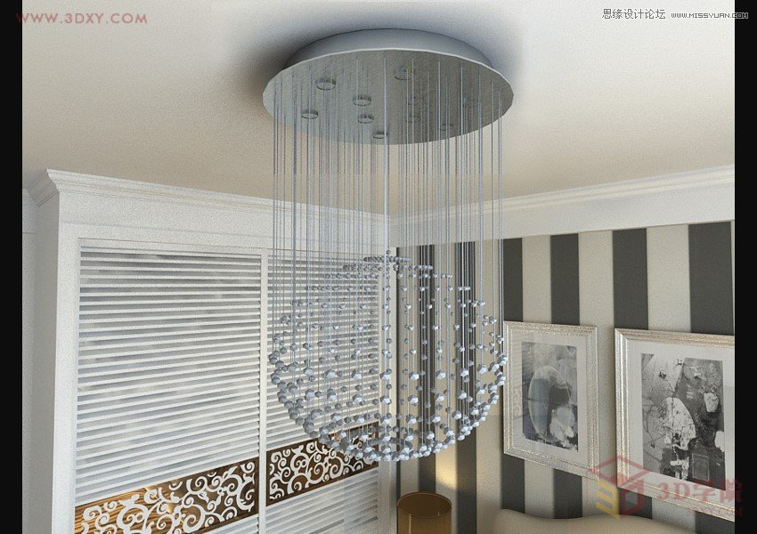 3DMAX制作玻璃风格水晶灯材质教程  第2张