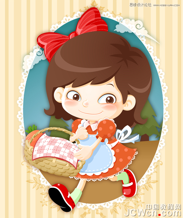 Illustrator制作可爱时尚的卡通小女孩  第1张