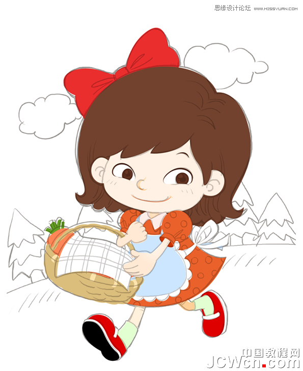 Illustrator制作可爱时尚的卡通小女孩  第3张