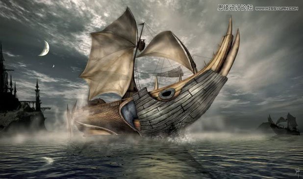 3DMAX制作在大海中航行的帆船  第3张