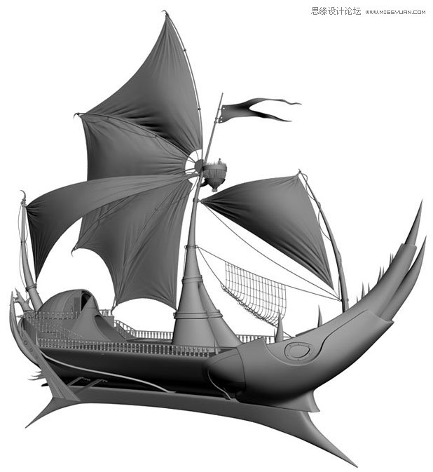 3DMAX制作在大海中航行的帆船  第10张