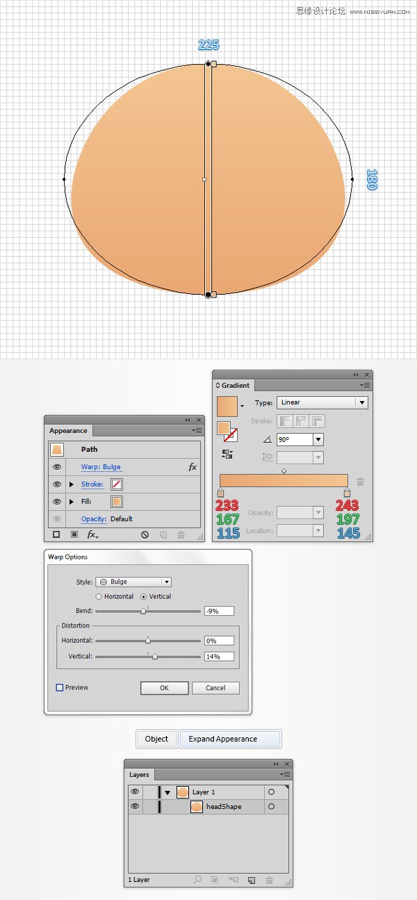 Illustrator设计时尚有趣的卡通人物脸部  第7张
