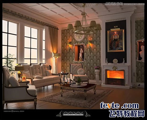 3DSMAX打造欧式古典客厅效果图教程